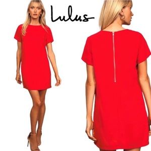 Lulus Shift and Shout Dress Red M